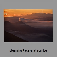 steaming Pacaya at sunrise